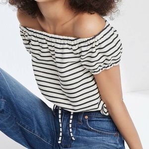 Striped Madewell Melody Striped Top with Tie Bottom